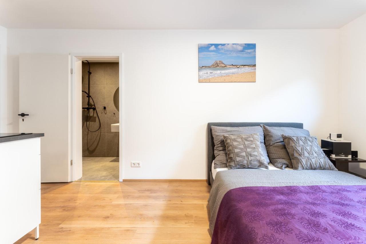 Modernes Basement-studio Mit Queensize-boxspringbett Und Walk-in Dusche Mit Guter Anbindung In Innenstadt Apartment
